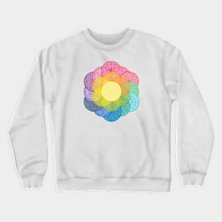 Rainbow Color Palette Flower of Life Crewneck Sweatshirt